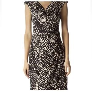 Lauren Ralph Lauren Women's Printed Cap Sleeve Ruched Jersey Dress - Size 10